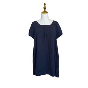 Madewell Deep Blue Textured Tunic Dress